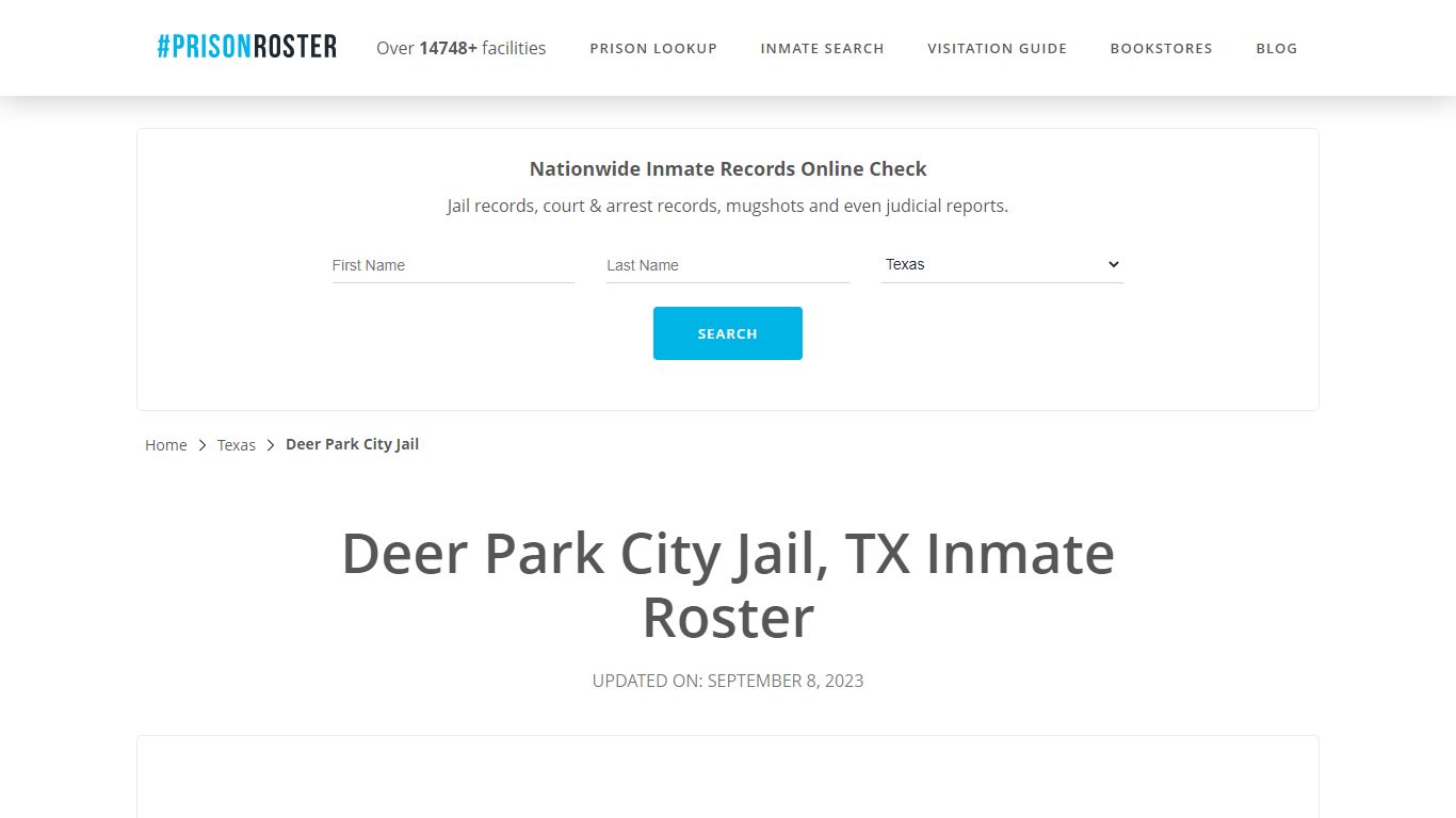 Deer Park City Jail, TX Inmate Roster - Prisonroster